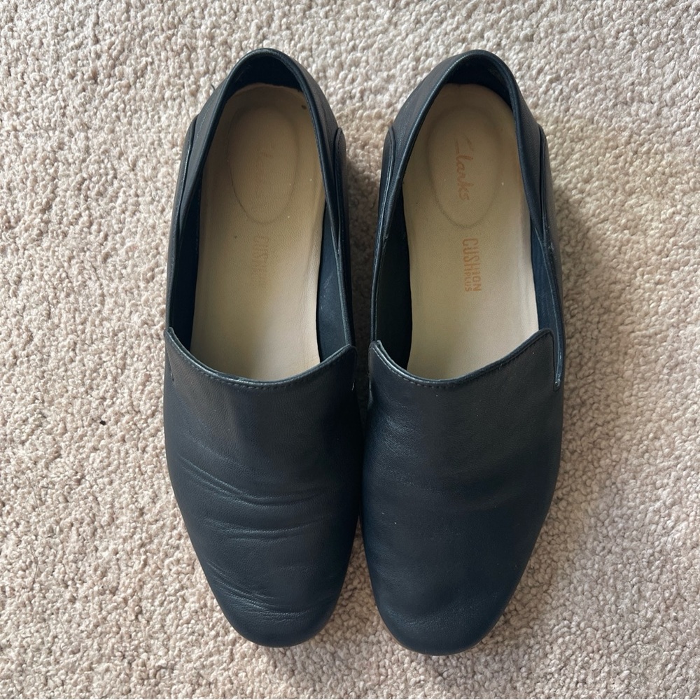 Clark’s Pure Belle Black Leather loafers dress shoes